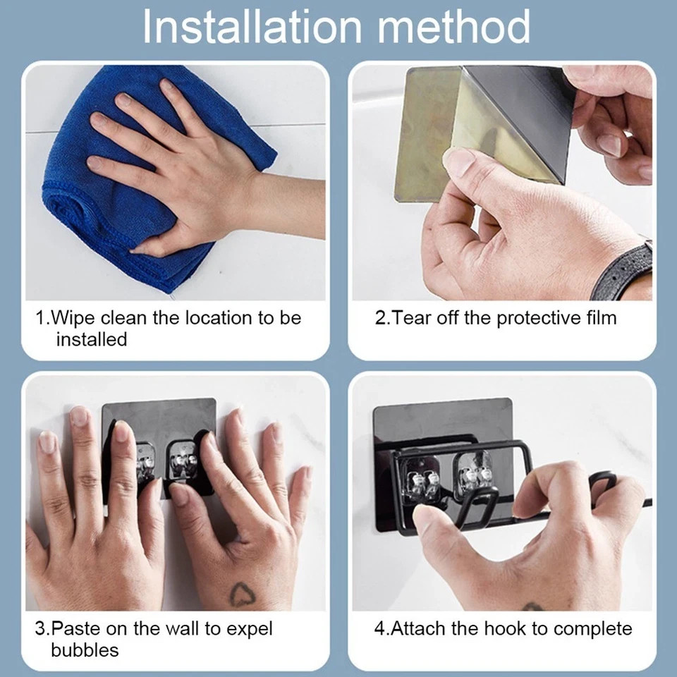 Bathroom Wall Mounted Hair Dryer Holder Hairdryer Storage