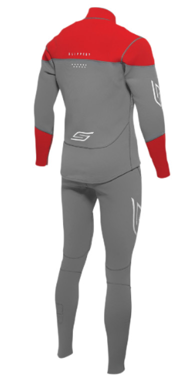 SLIPPERY BREAKER JOHN & JACKET FULL NEOPRENE WETSUIT CHARCOAL/RED MEN’S 2X-LARGE