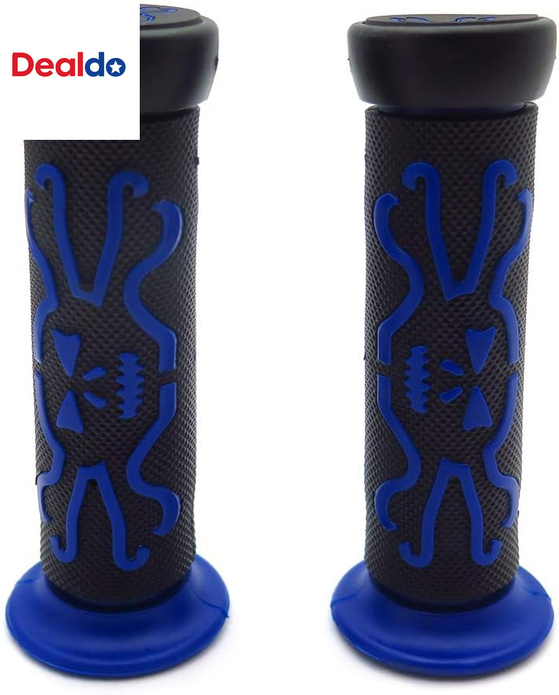 XH4089- Skull Grips BLUE Compatible with QUAD YAMAHA KAWASAKI POLARIS SEADOO WAT